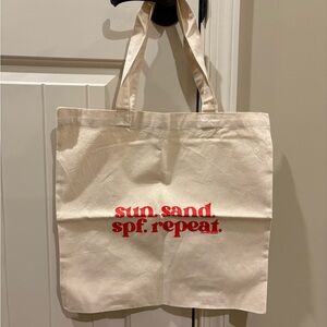 ‘Sun, Sand, SPF, Repeat’ Canvas Tote Bag